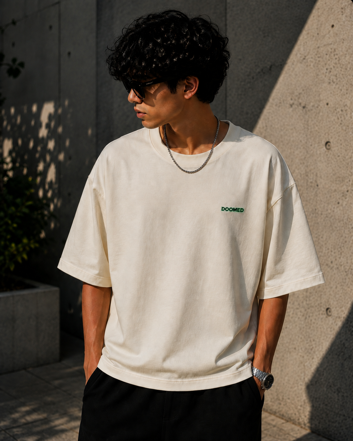 Doomed Edition-Off White Oversized T-Shirt