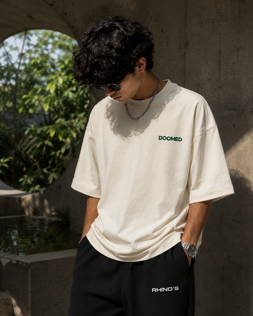 Doomed Edition-Off White Oversized T-Shirt