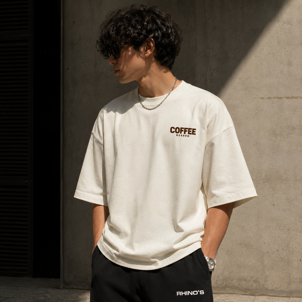 Coffee Edition-Off White Oversized T-Shirt