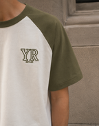 Olive Green-Off White Oversized Raglan